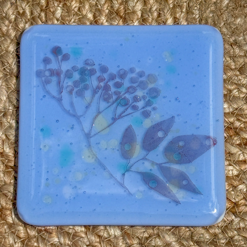 Breezy Botanicals, Summer Breeze Collection coaster set, blues & greens