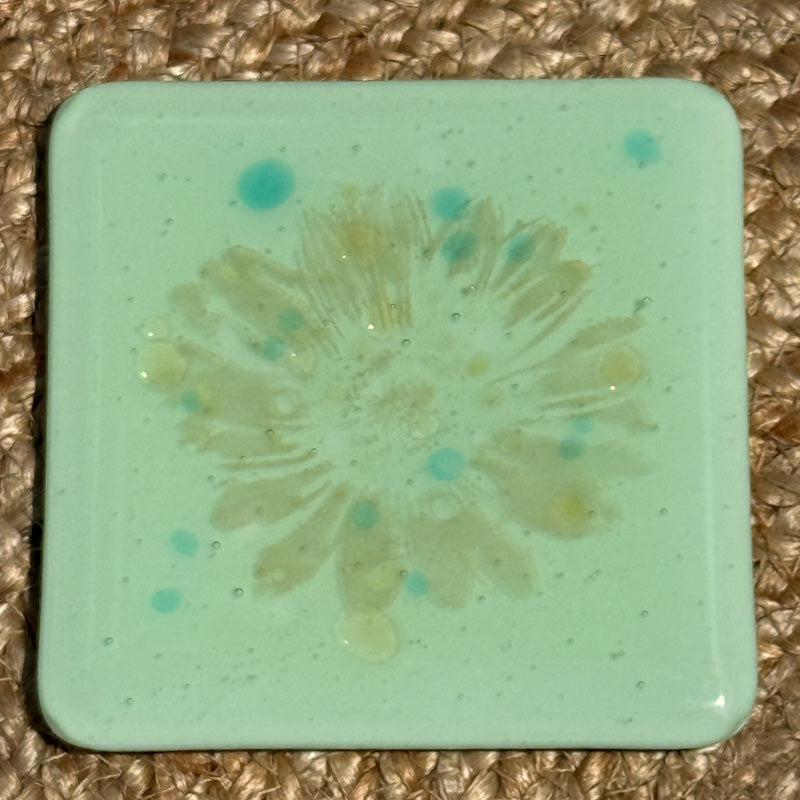 Breezy Botanicals, Summer Breeze Collection coaster set, blues & greens