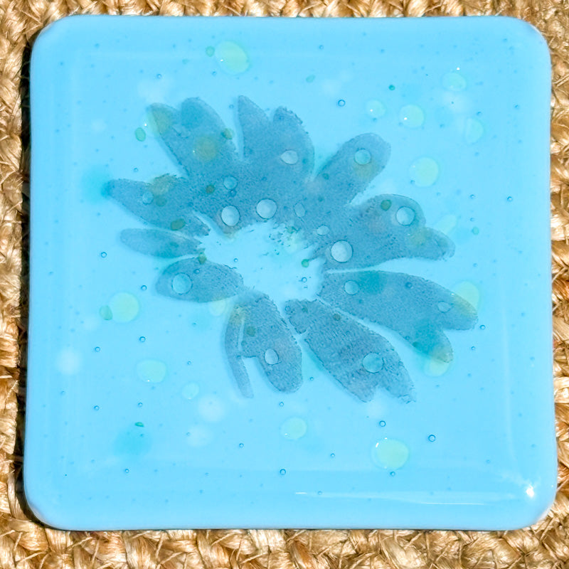Daydream Garden, Summer Breeze Collection coaster set, blues & greens