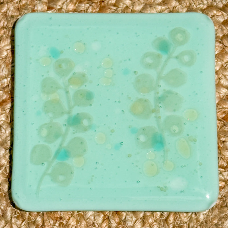 Daydream Garden, Summer Breeze Collection coaster set, blues & greens
