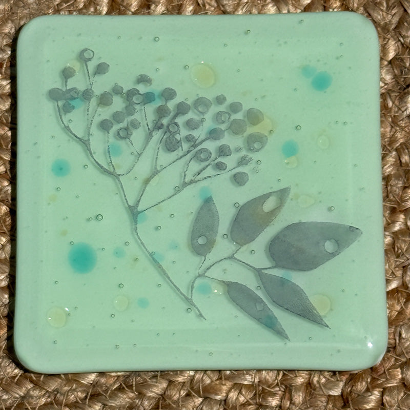 Daydream Garden, Summer Breeze Collection coaster set, blues & greens