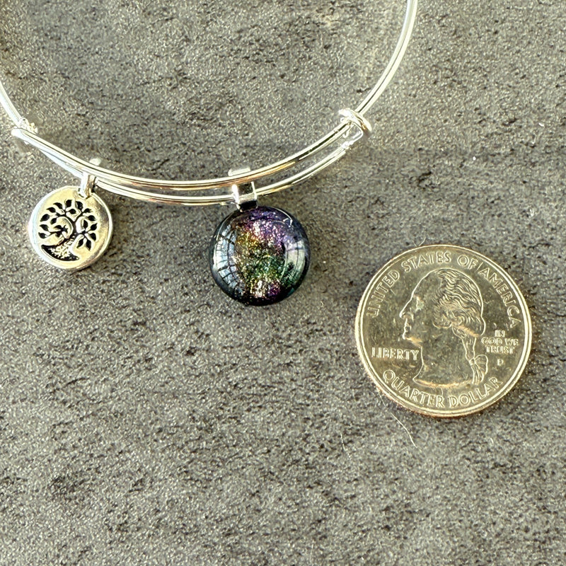 Another Galaxy, Multi Color Dichroic Glass Bracelet, Silver