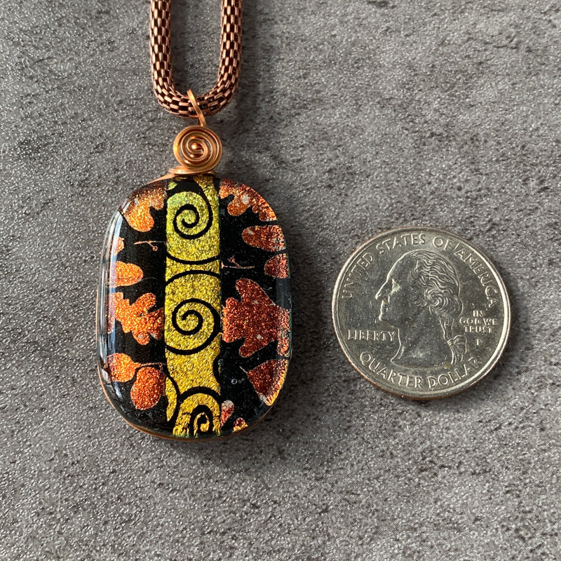 Woodland Light, Copper Dichroic Glass Necklace