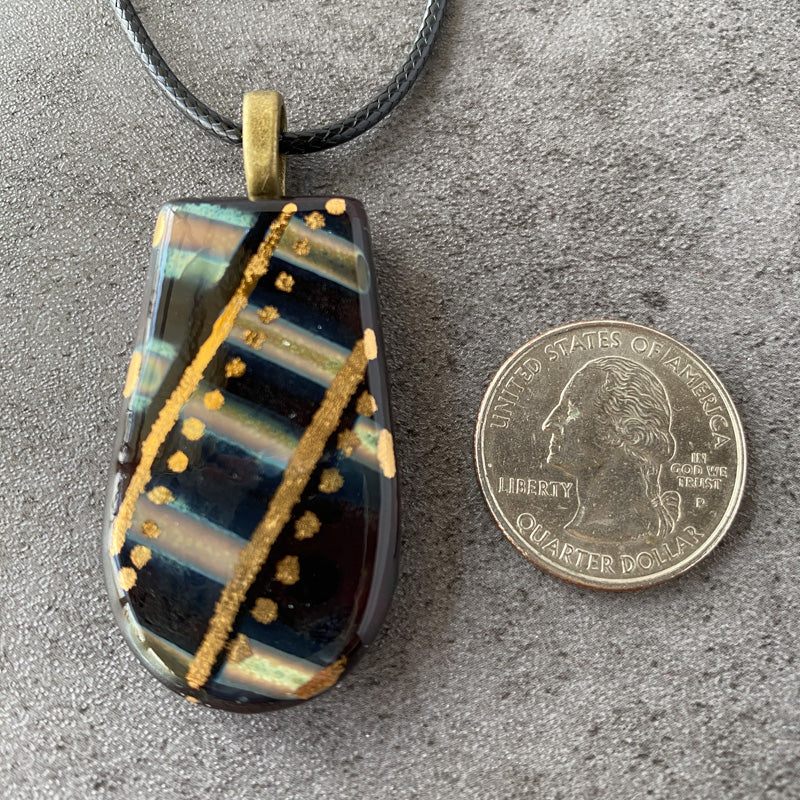 Imperial Crimson, Ancient Relic Style Fused Glass Necklace, red