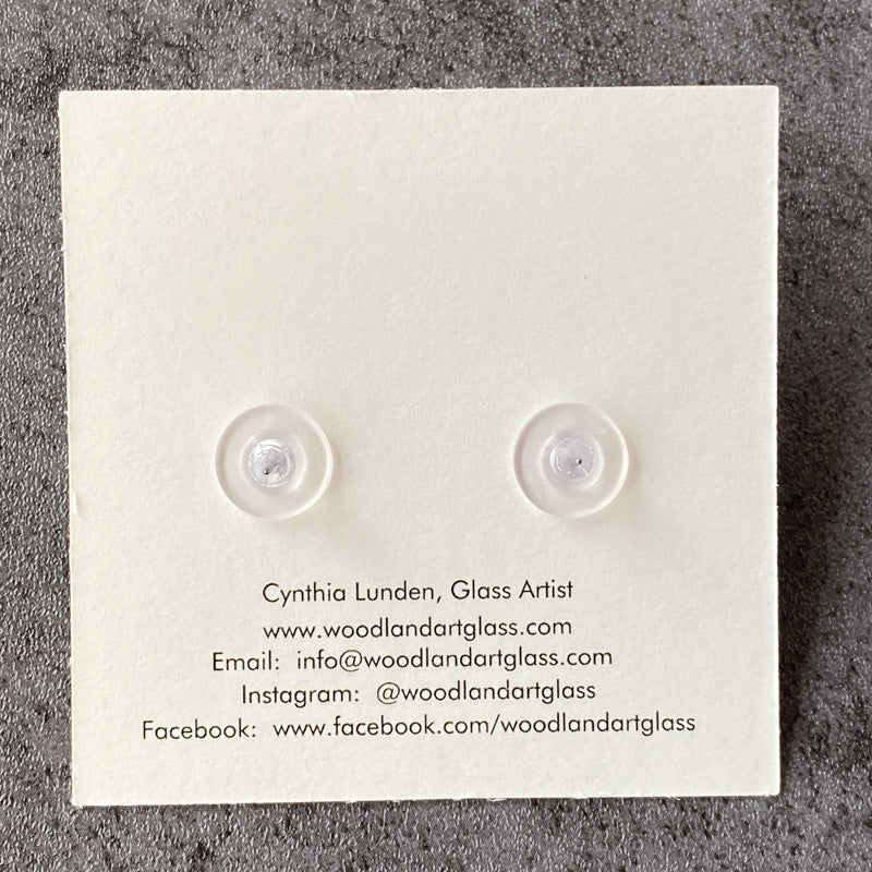 Peony Petal, Pink Dichroic Earrings, Silver