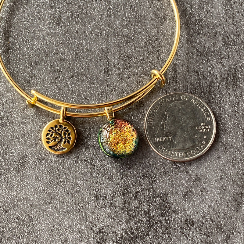 Golden Sunbeam, Dichroic Glass Bracelet, Gold
