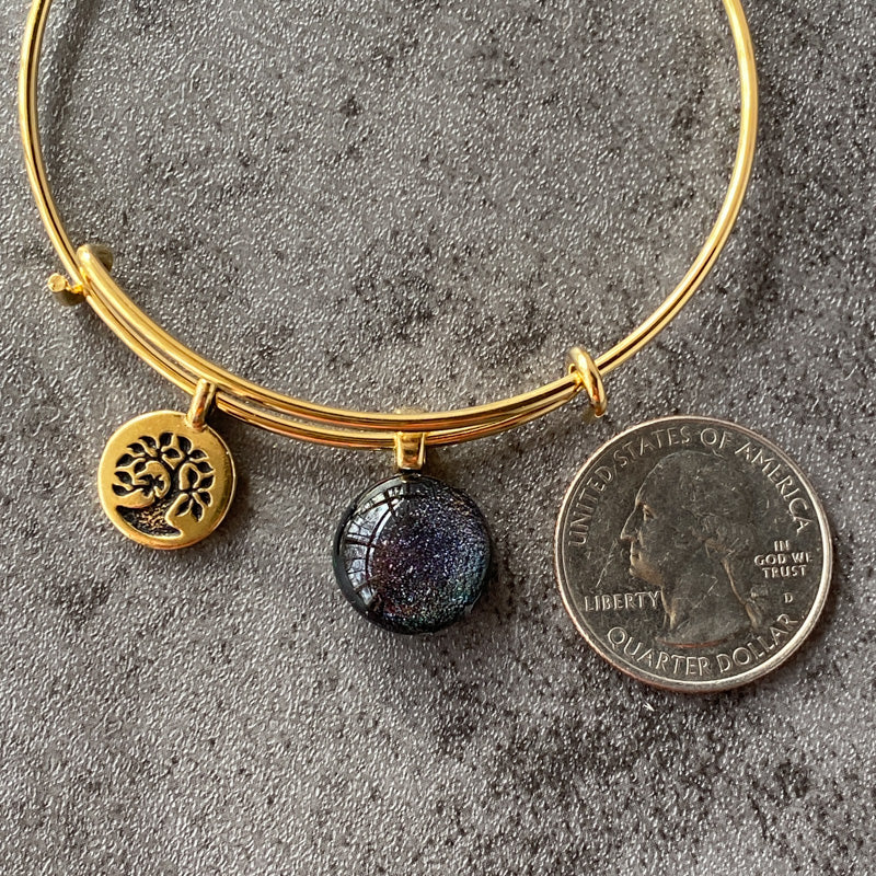 After The Storm, Multi-Colored Dichroic Glass Bracelet, Gold