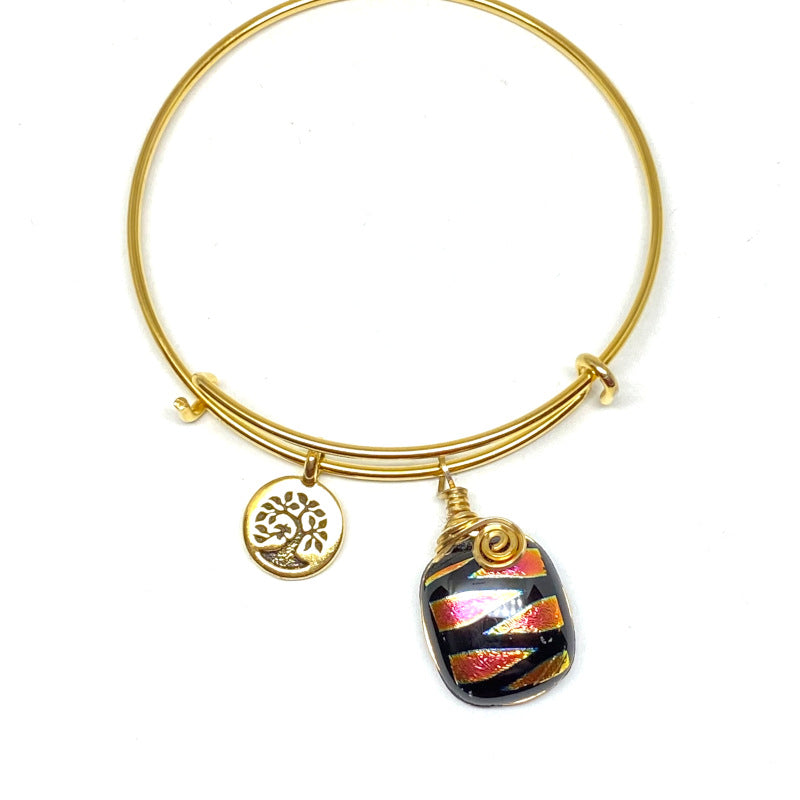 Time to Shine, red dichroic glass