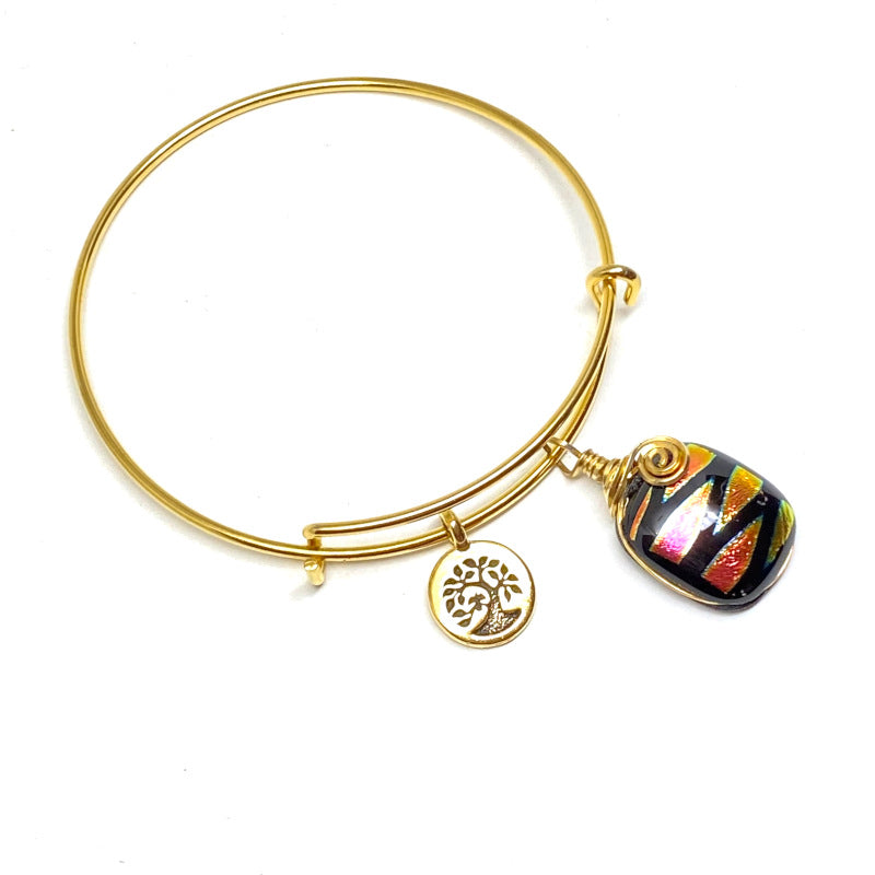 Time to Shine, red dichroic glass