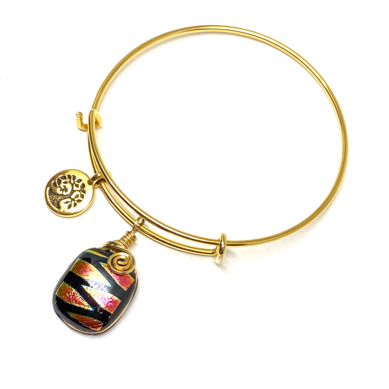 Time to Shine, red dichroic glass