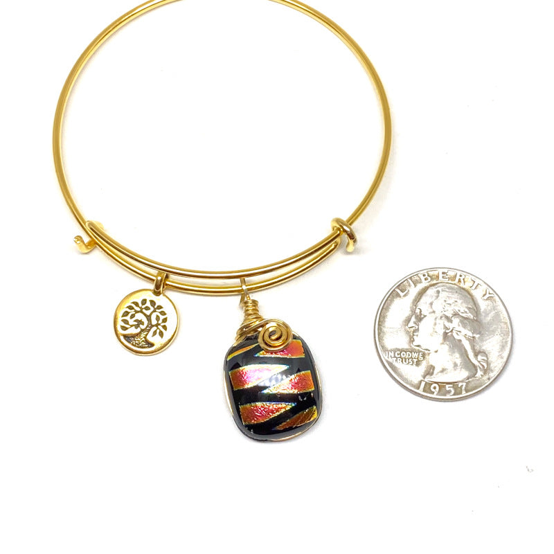 Time to Shine, red dichroic glass