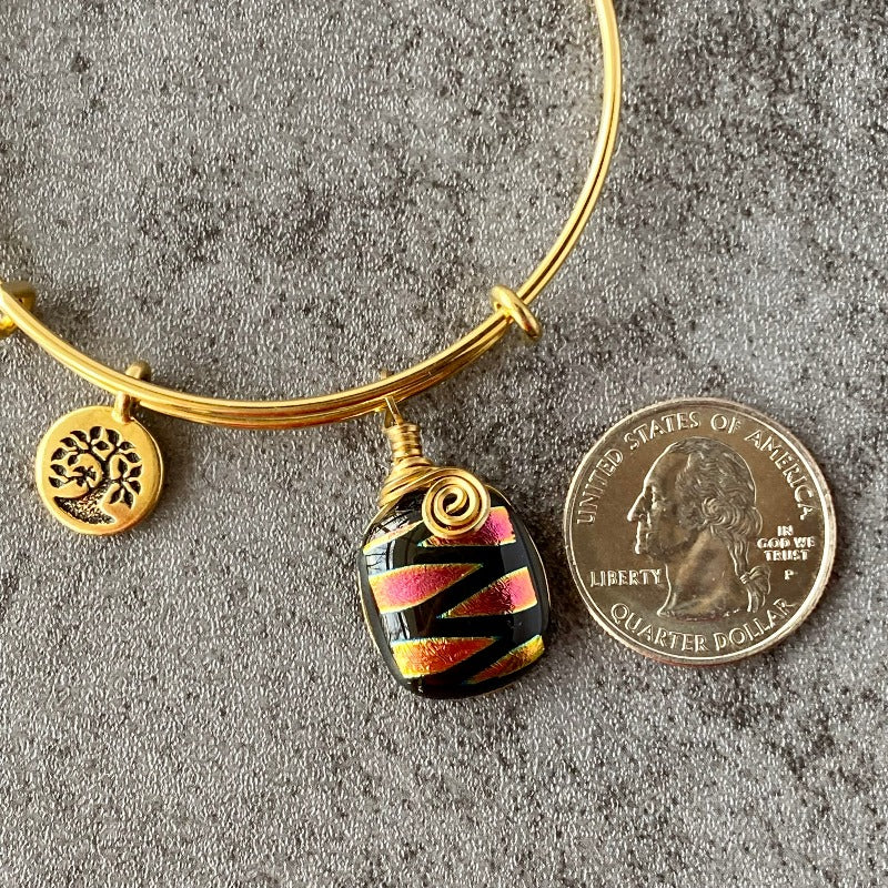 Time to Shine, red dichroic glass