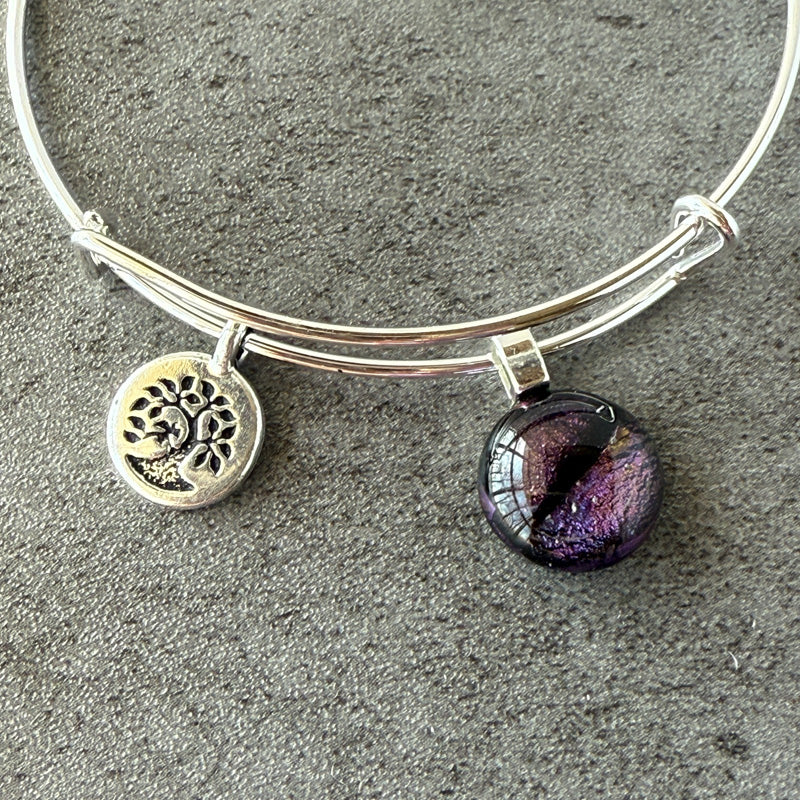 A Rift in Time & Space, Purple Dichroic Glass Bracelet, Silver